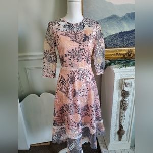 50s style pink lace dress, xs